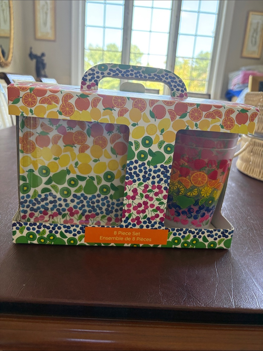 Colorful Fruit Pattern Bath & Body 8-Piece Set - Multicolor